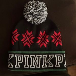 Victoria’s Secret’s “Pink” winter hat. One size fits all.